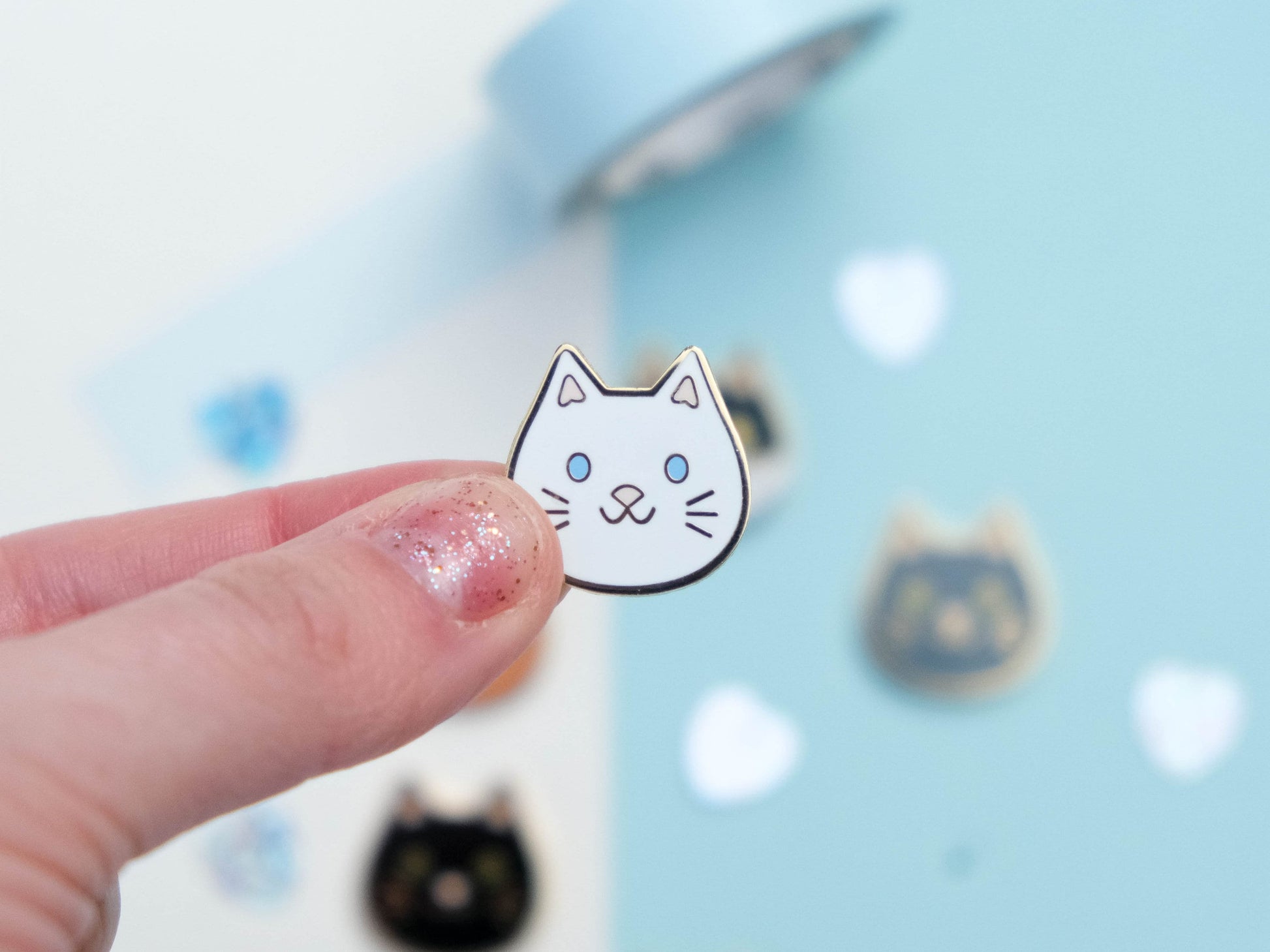 Cute Little Cat Hard Enamel Pin // Tuxedo Cat - Ginger Cat - Grey Cat - White Cat - Black Cat - Calico Cat - The perfect gift for cat lover