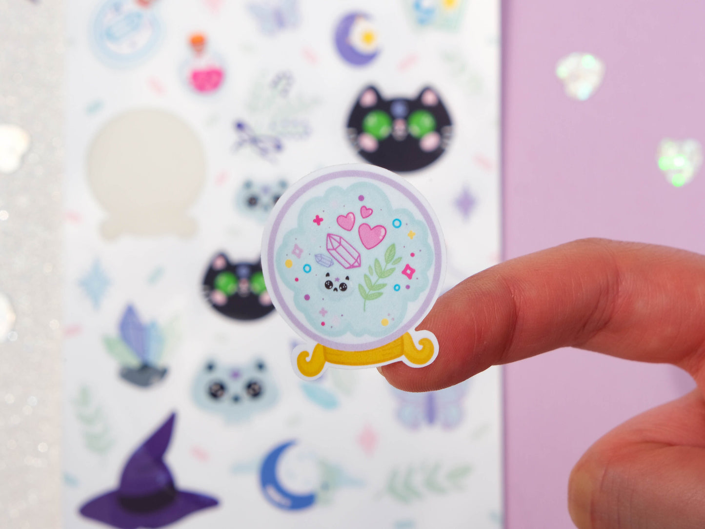 Sticker sheet Kawaii Magical Witchy - Sticker Sheet Witchcraft - Planner Stickers - Scrapbook Stickers - Set of Sticker for Bullet Journal