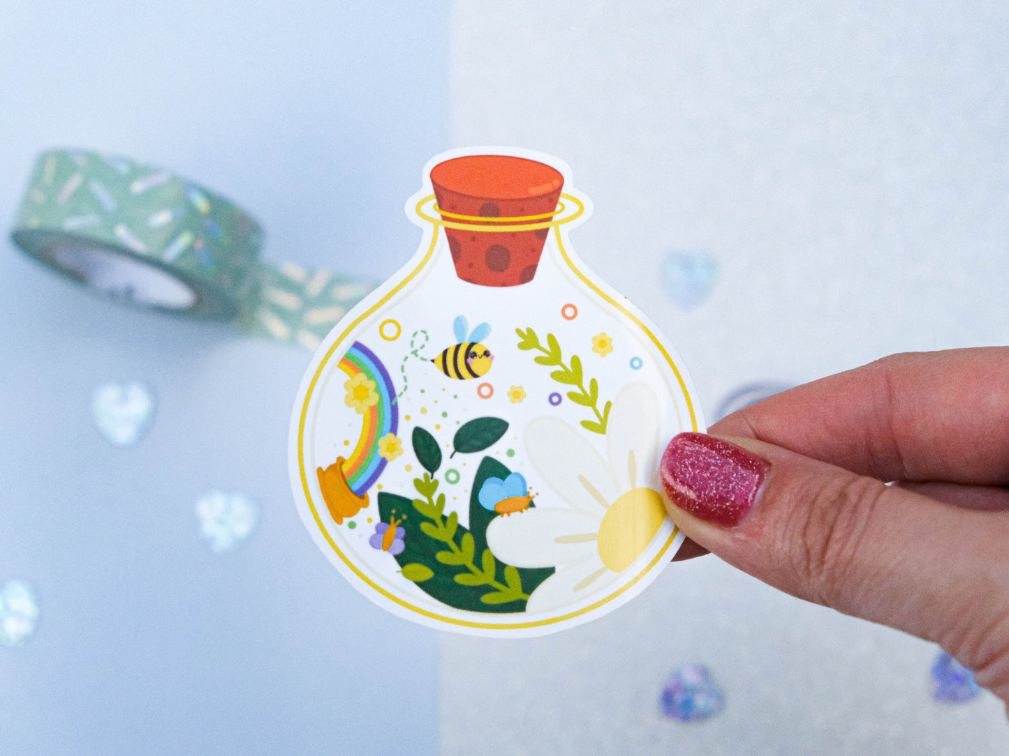 Potion of Spring Season Sticker - Flower and Bees Sticker - Bullet journal Sticker - Planner Sticker