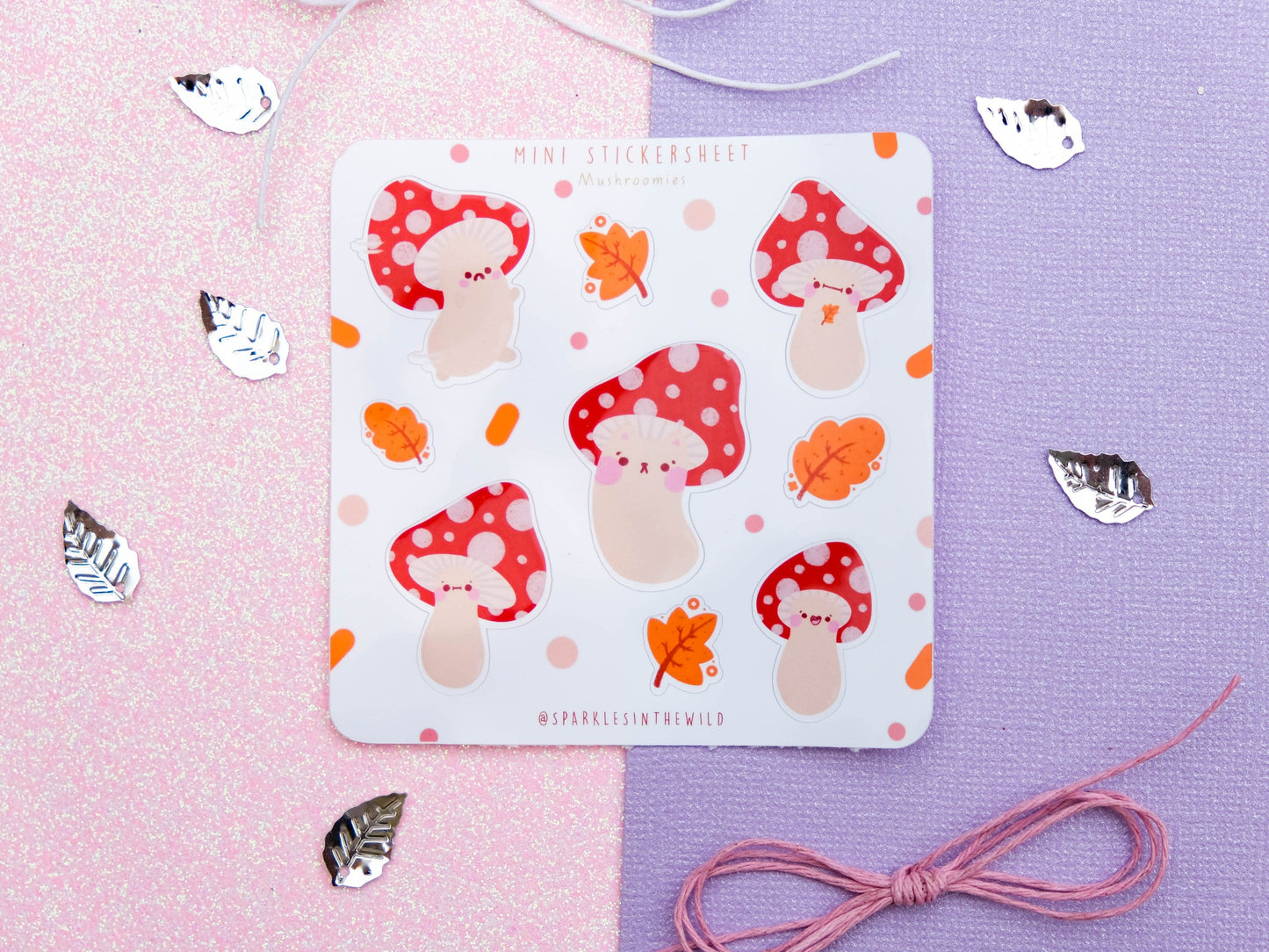 Mini Sticker sheet Kawaii Mushrooms - Sticker Sheet Cute Mushrooms - Planner Stickers - Mini Set of Sticker for Bullet Journal