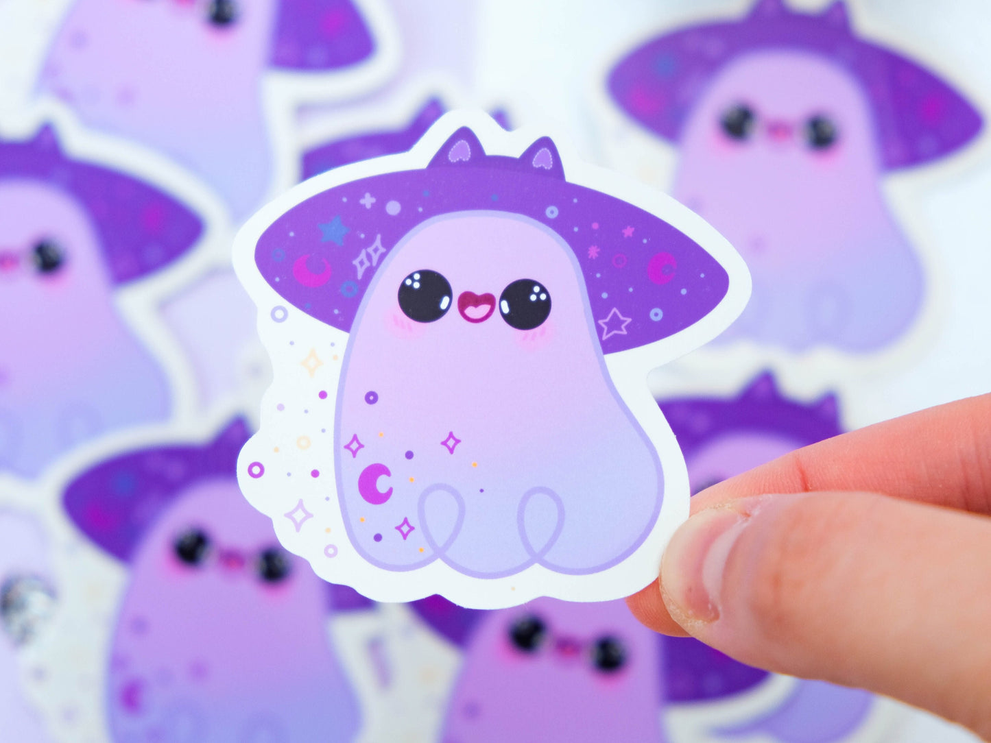 Cute Kitty Ghost Sticker - Cute Halloween sticker - Bullet Journal stickers - Sticker Cat Ghost