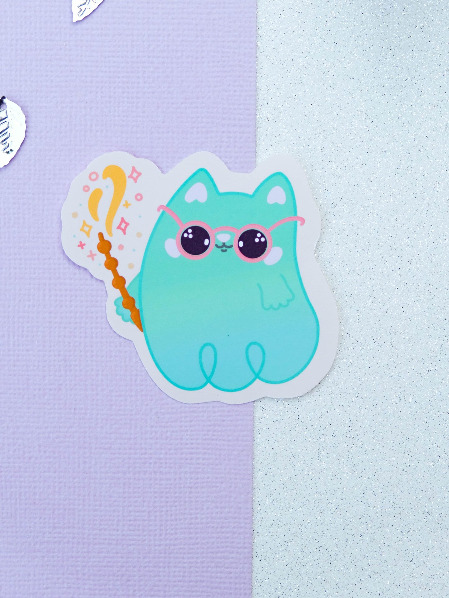 Cute Kitty Witch Sticker - Cute Halloween sticker - Bullet Journal stickers - Sticker Cat Ghost