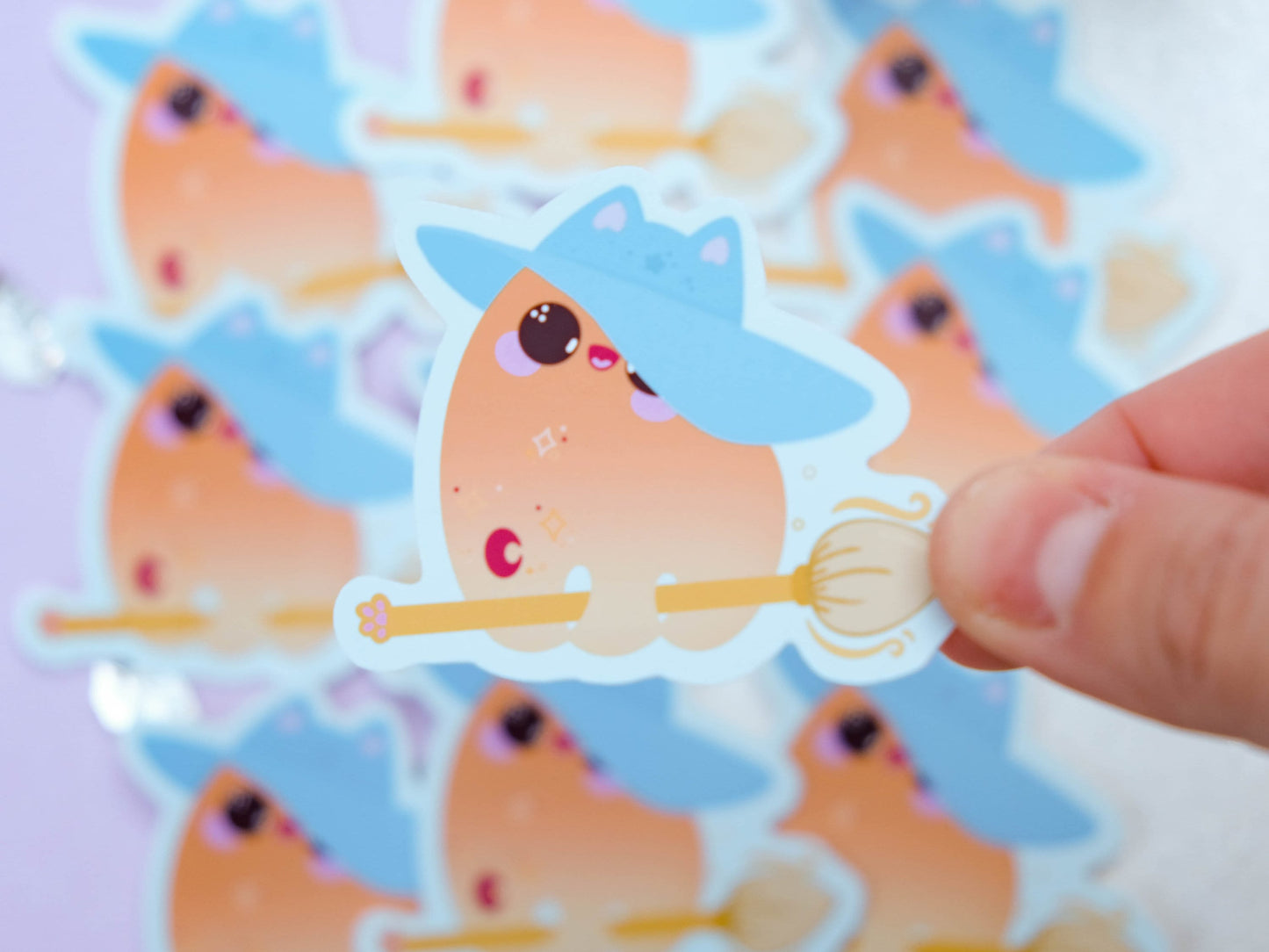 Cute Kitty Witch Sticker - Cute Halloween sticker - Bullet Journal stickers - Sticker Cat Ghost