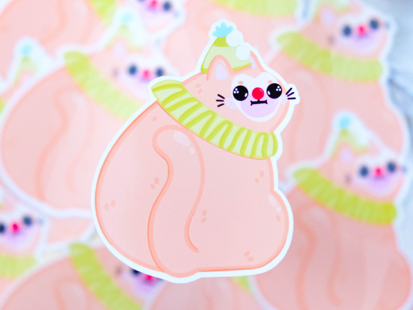 Sticker sheet water resistant Ginger Cat Clown and celebration perfect for Bullet Journal and planner