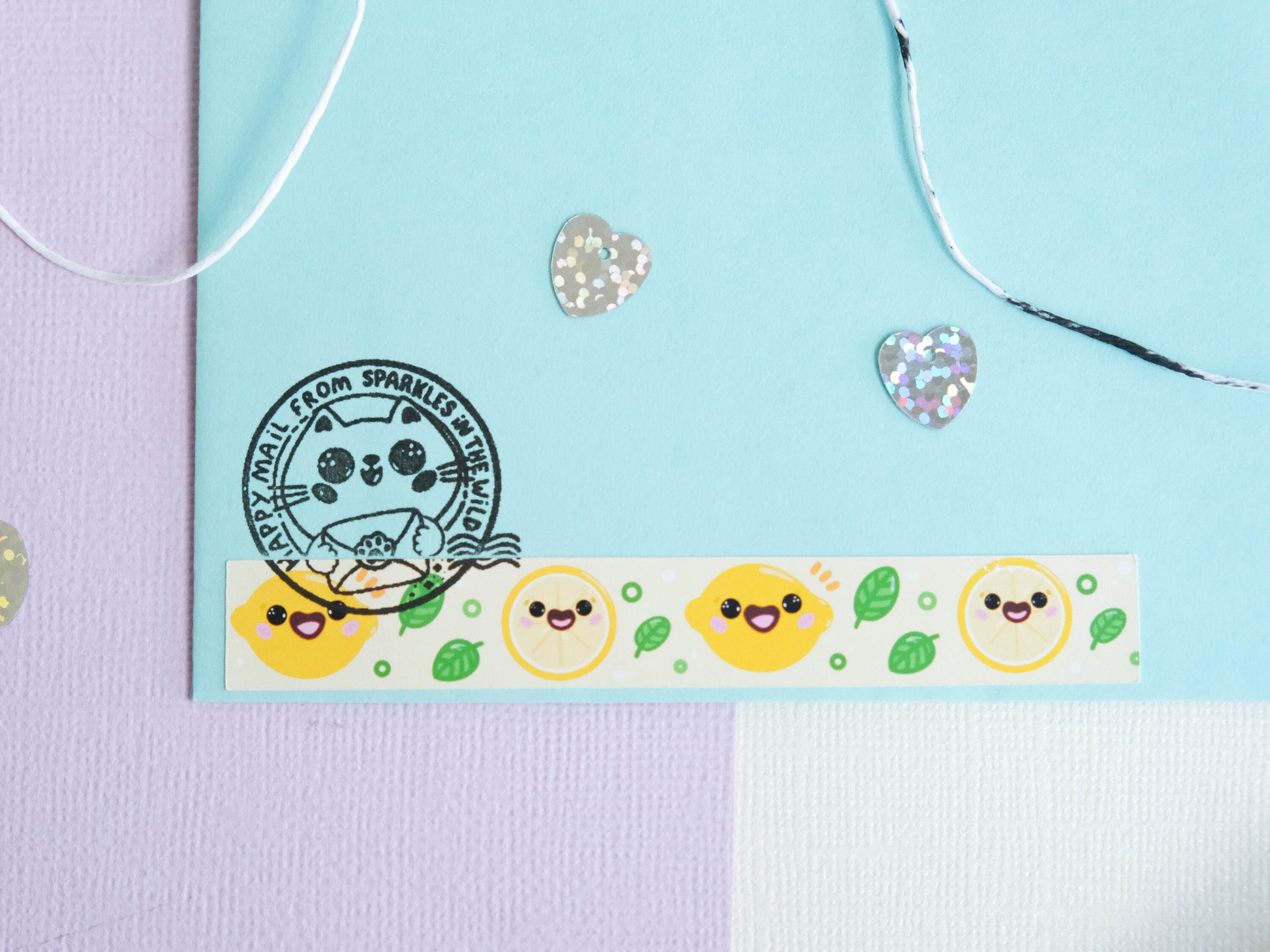 Pack of washi tape water resistant Lemon and Lime Kawaii to decorate bullet journal and planner