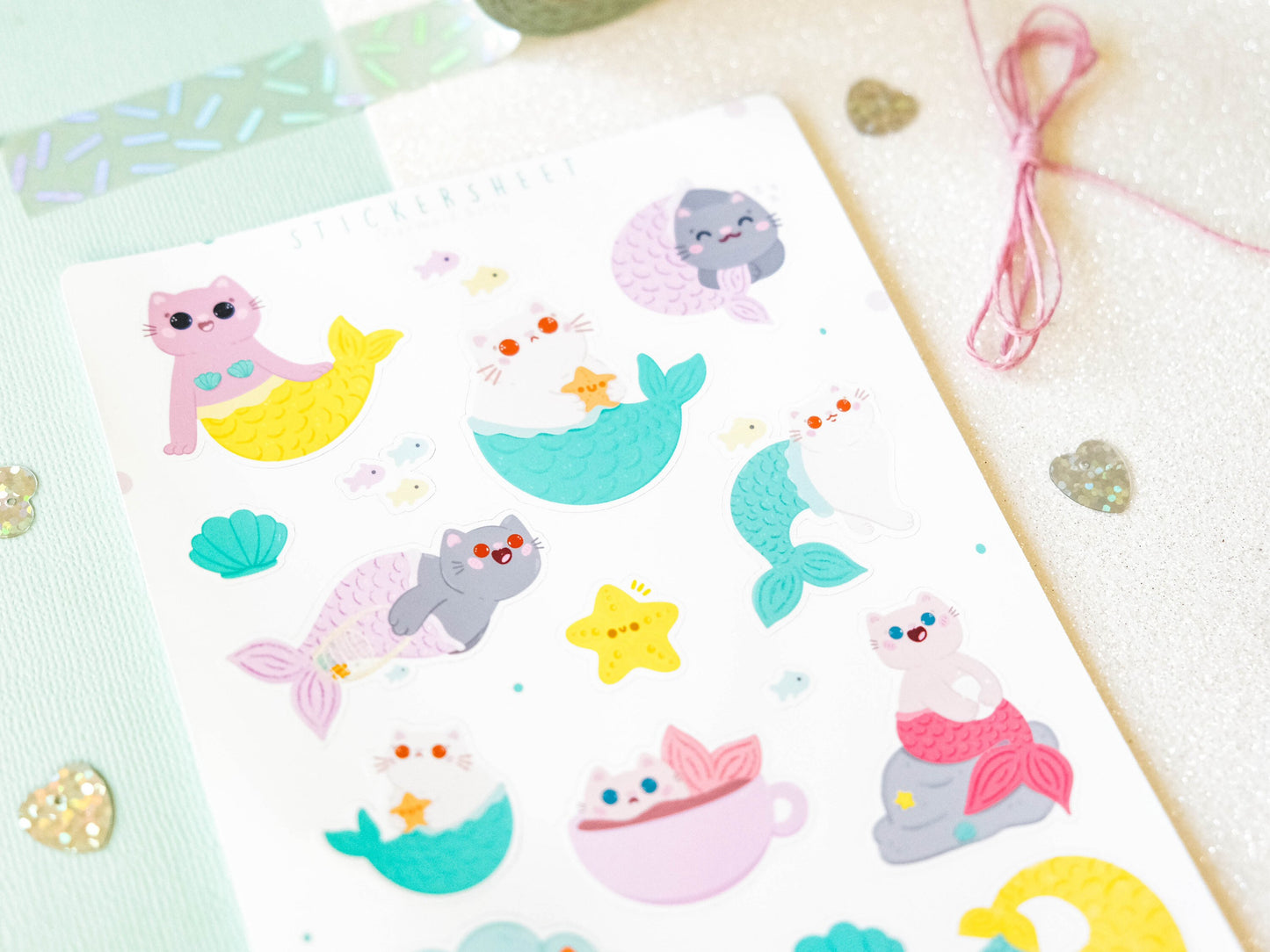 Stickersheet water resistant Lemon and Lime Kawaii to decorate bullet journal and planner