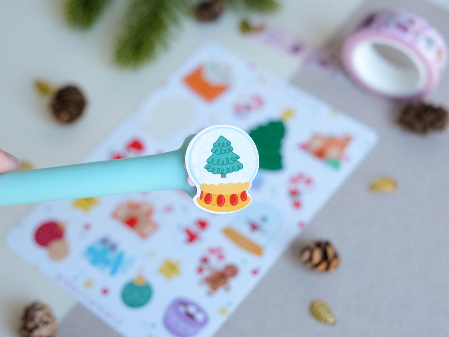 Sticker sheet water resistant Gingerbread House for Christmas to decorate bullet journal and planner