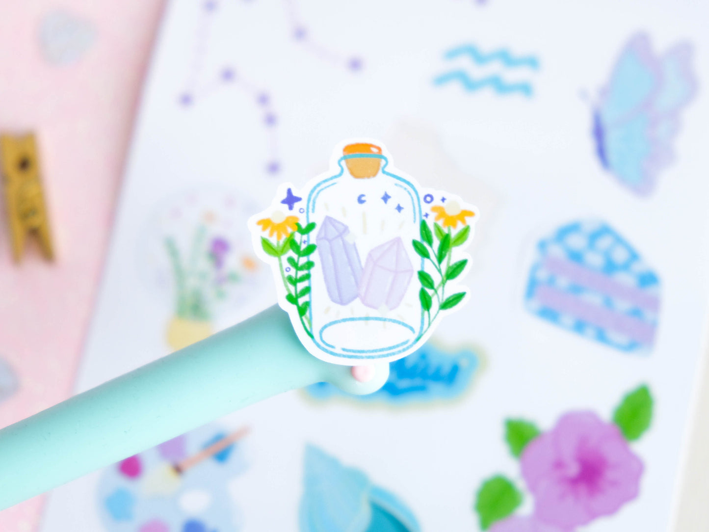 Sticker sheet Zodiac Aquarius perfect to add a personal touch to your favorite items with these Aquarius stickers.