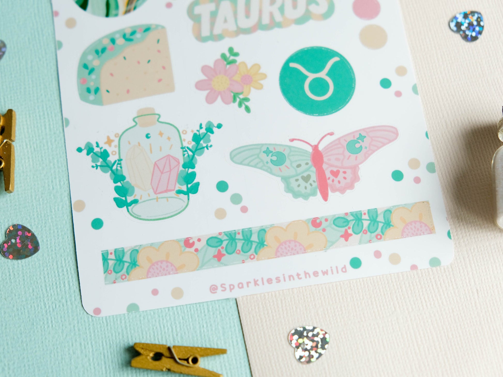 Sticker sheet Taurus astrology enthusiasts - Add a personal touch to your favorite items with this unique collection of Taurus stickers