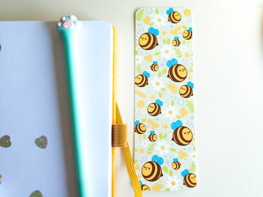 Bookmark colorful with bees and bumblebees perfect for a gift for book lover and bookworm