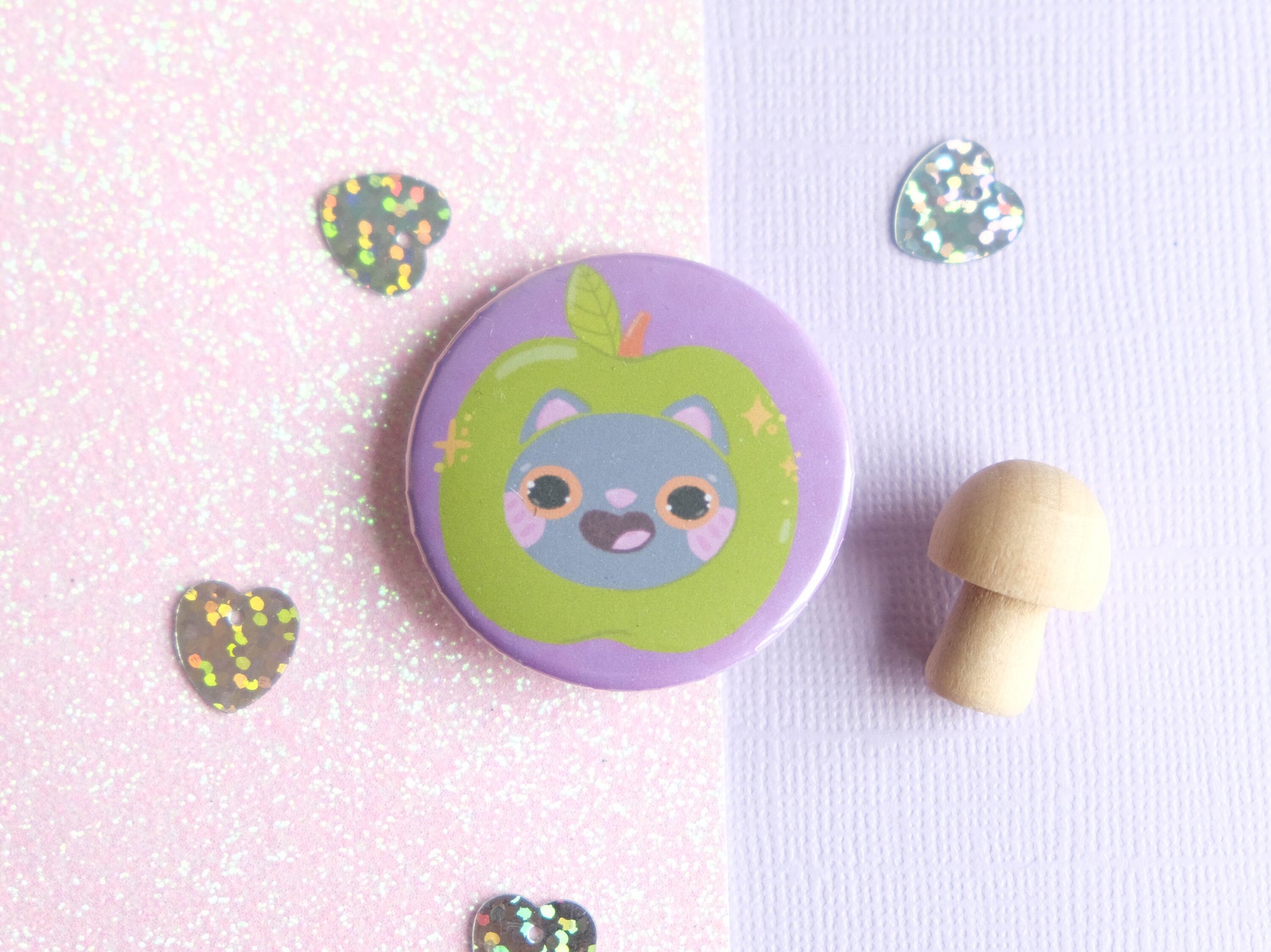 Badge bouton épingle rond finition glossy pour décorer sac à dos, veste et totebag