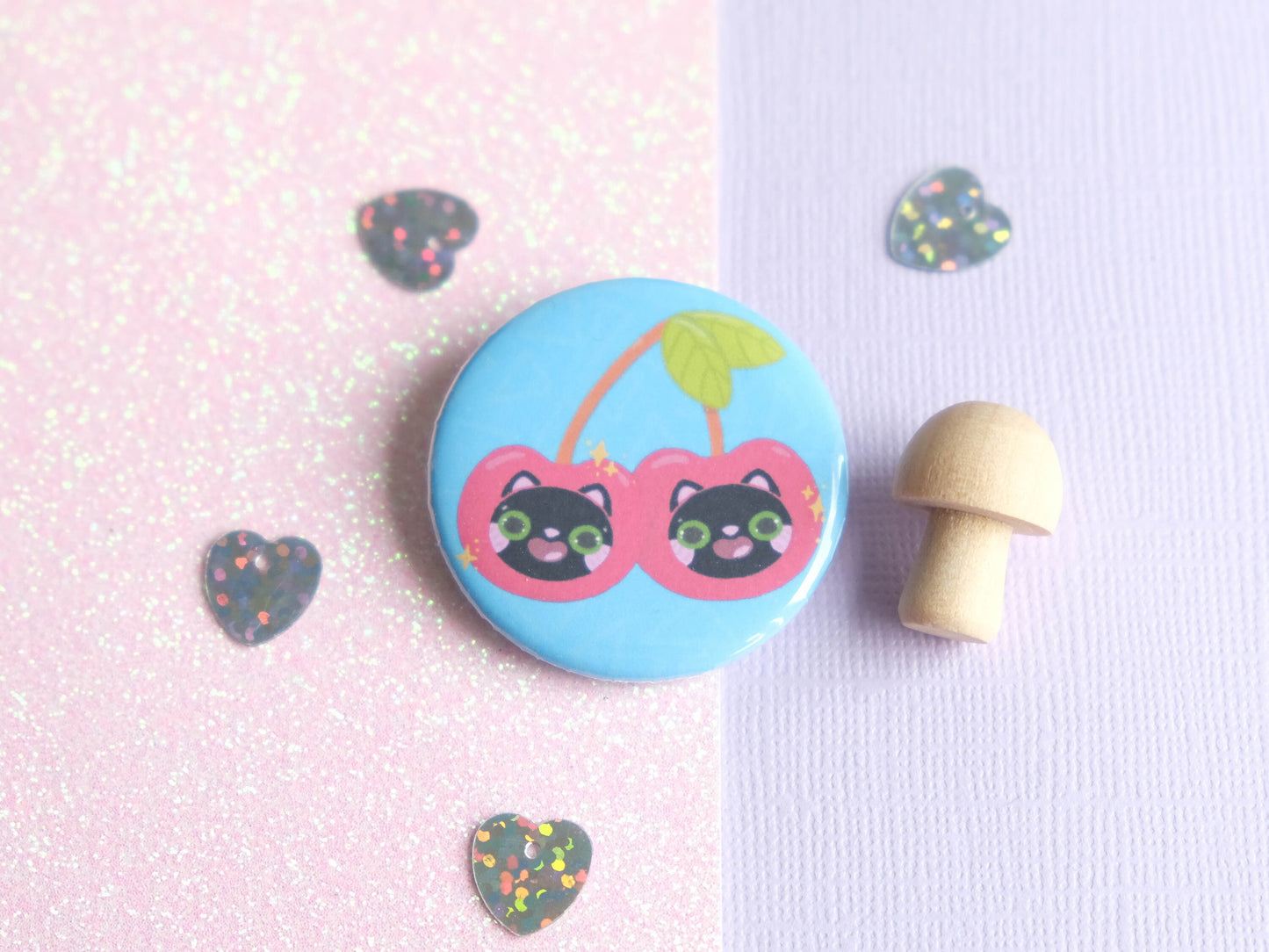 Badge bouton épingle rond finition glossy pour décorer sac à dos, veste et totebag