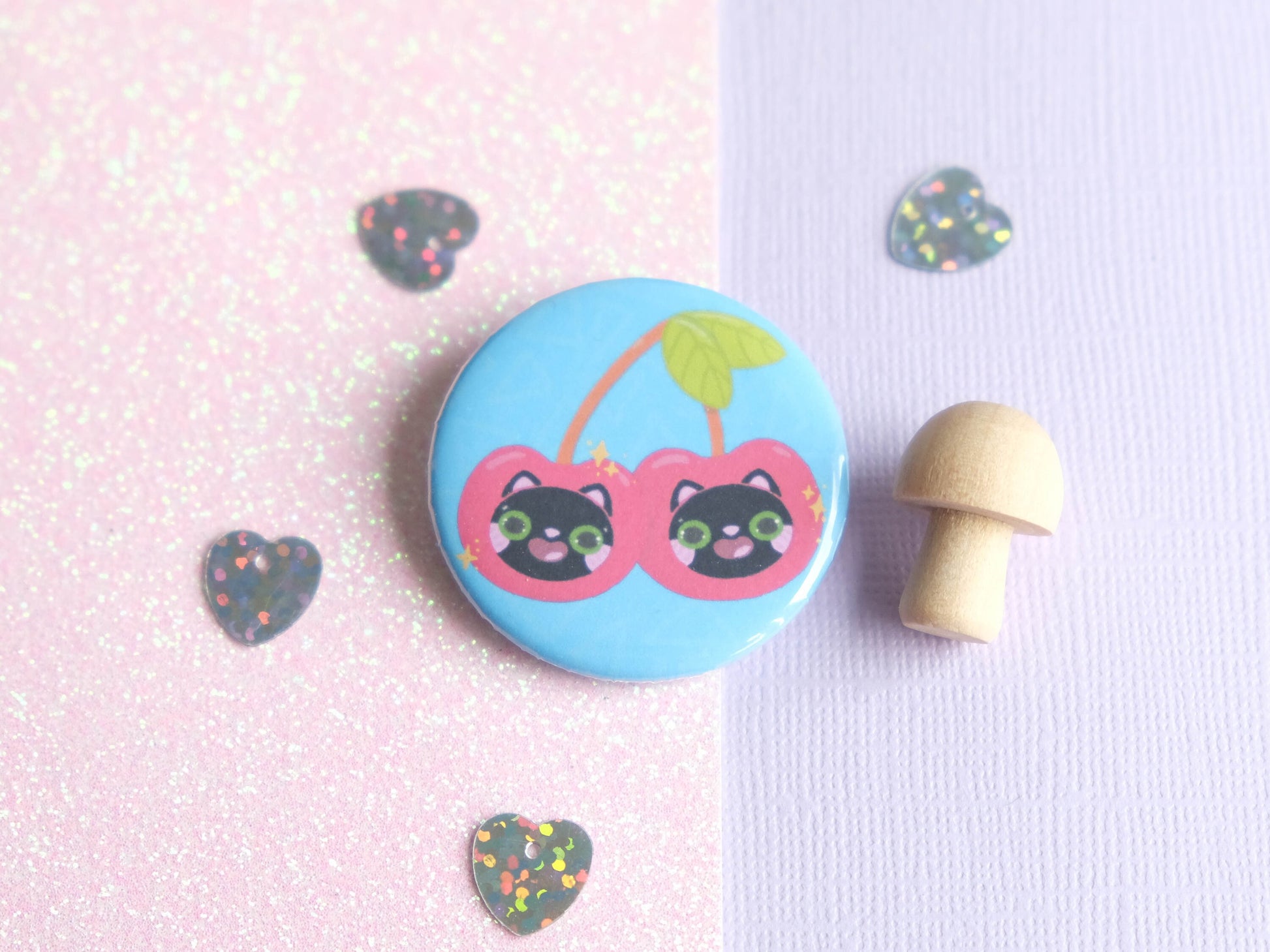 Badge bouton épingle rond finition glossy pour décorer sac à dos, veste et totebag