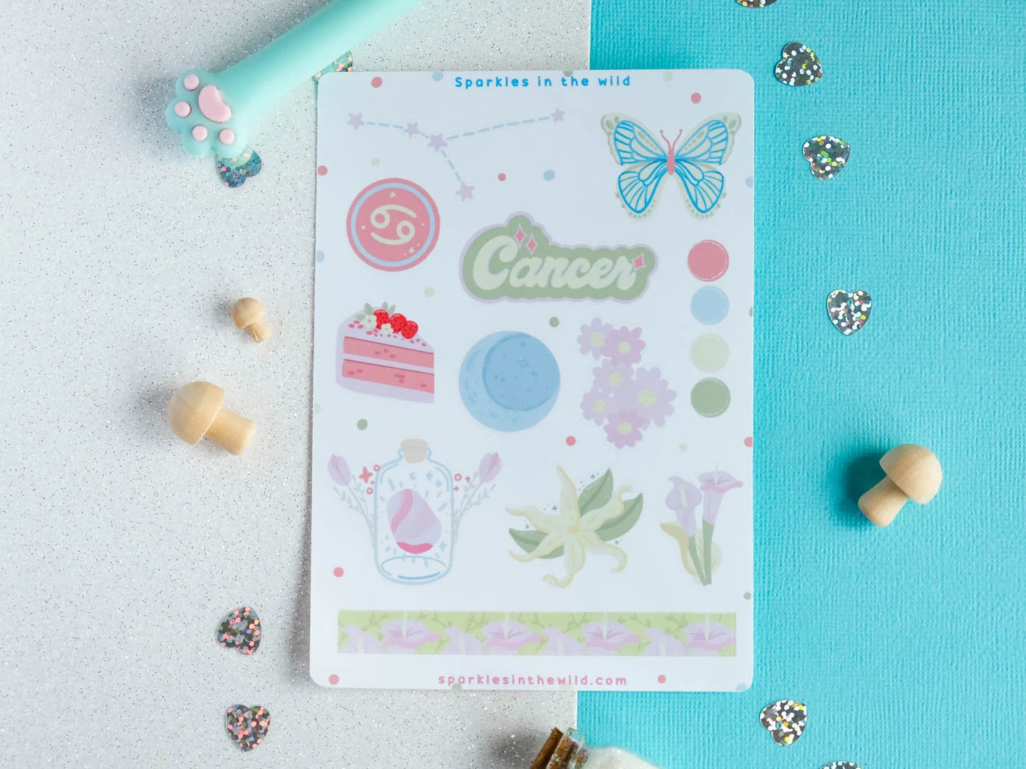 Cancer Astrology Sign Sticker Sheet