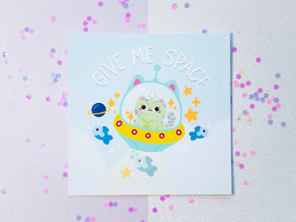 Illustration Chat Extraterrestre "Give me Space" 