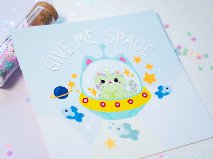 Illustration Chat Extraterrestre "Give me Space" 