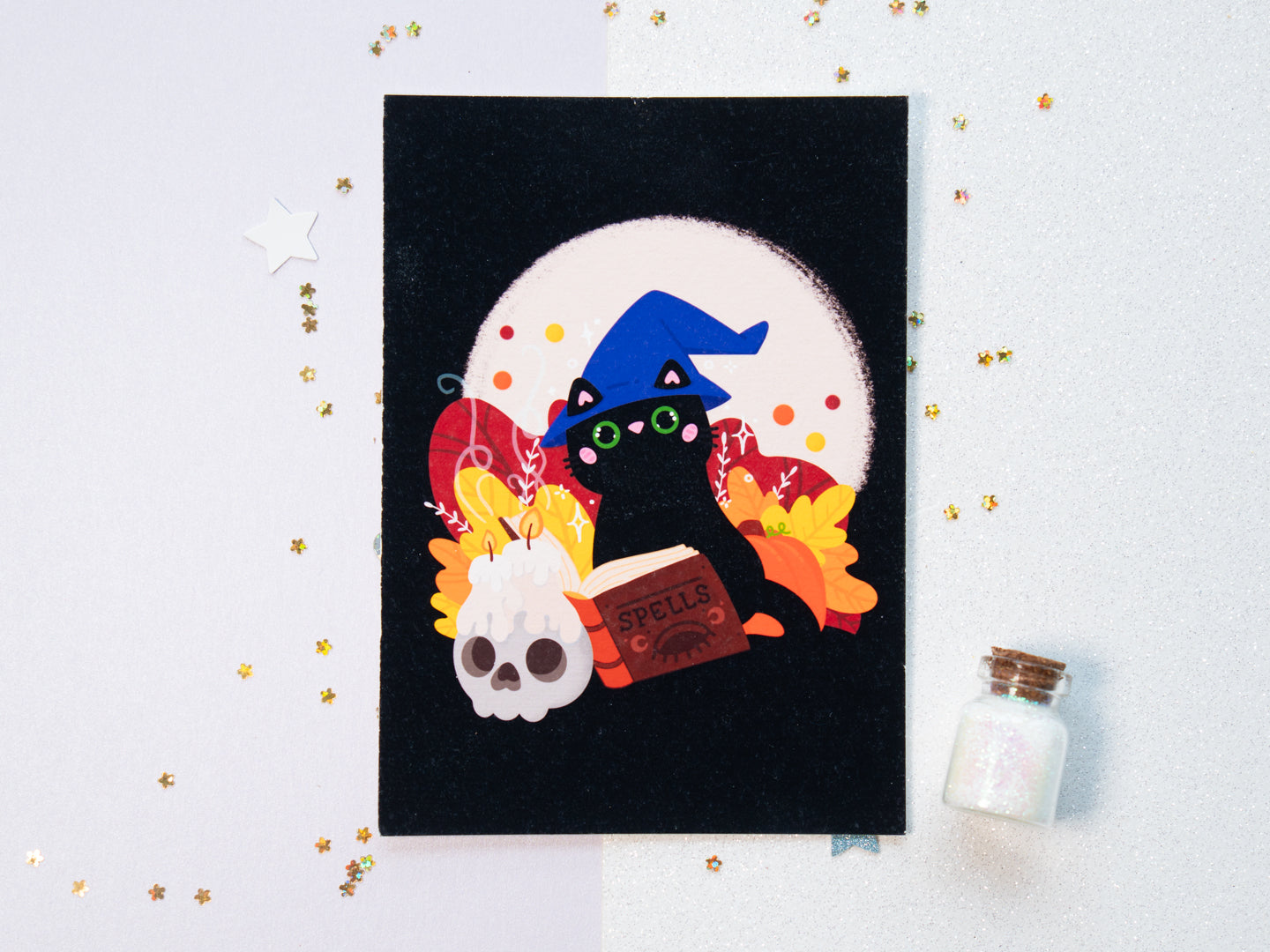 Witchy Cat Illustration Art Print