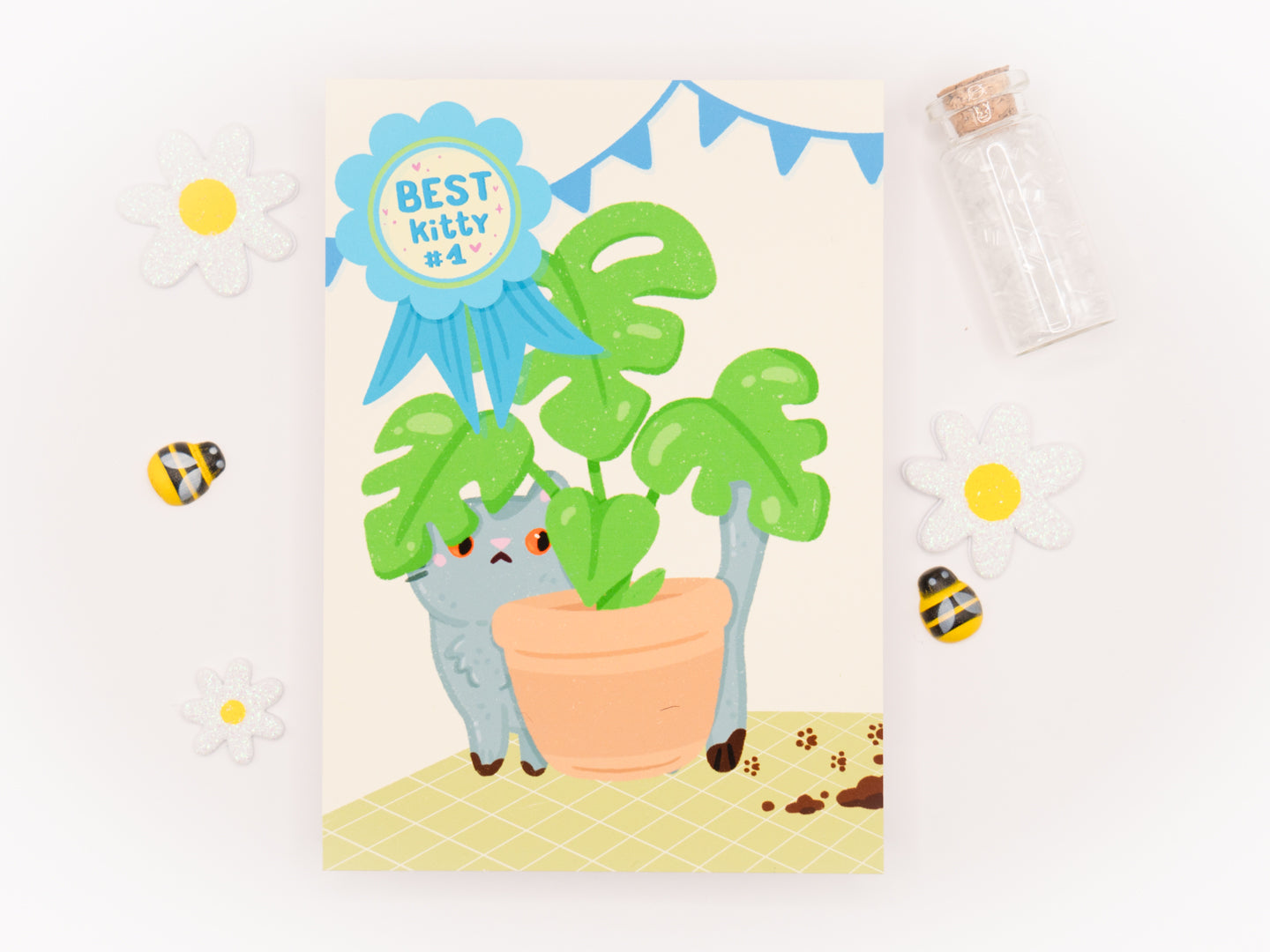 Illustration Chats et Plantes