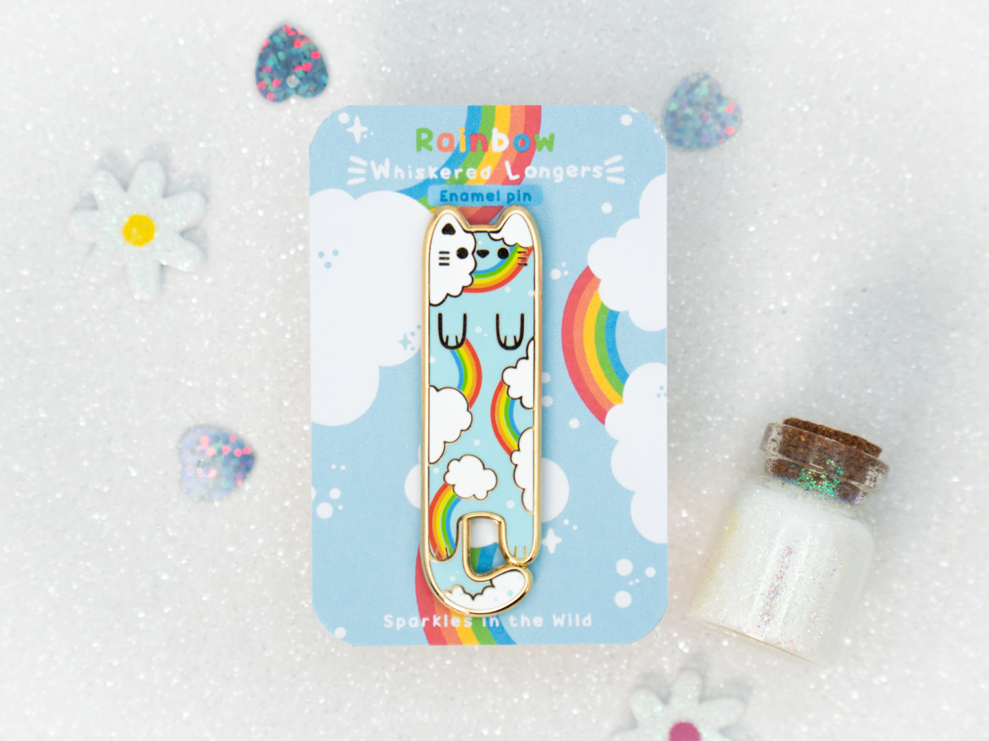 Rainbow Cat Pins - Whiskered Longers Collection