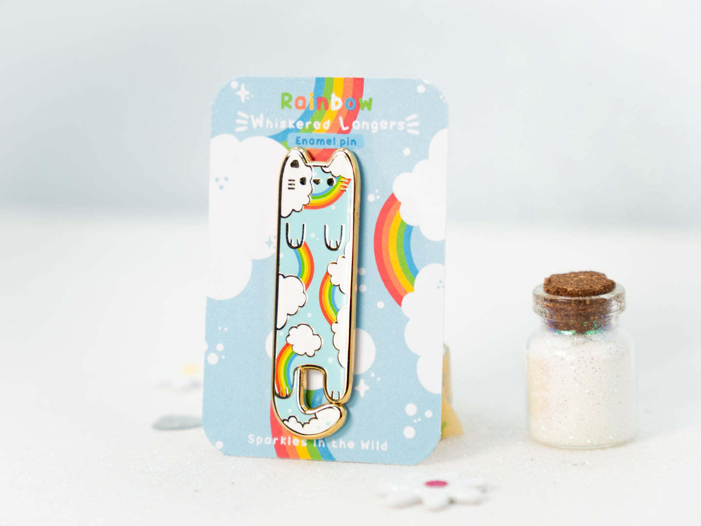 Rainbow Cat Pins - Whiskered Longers Collection