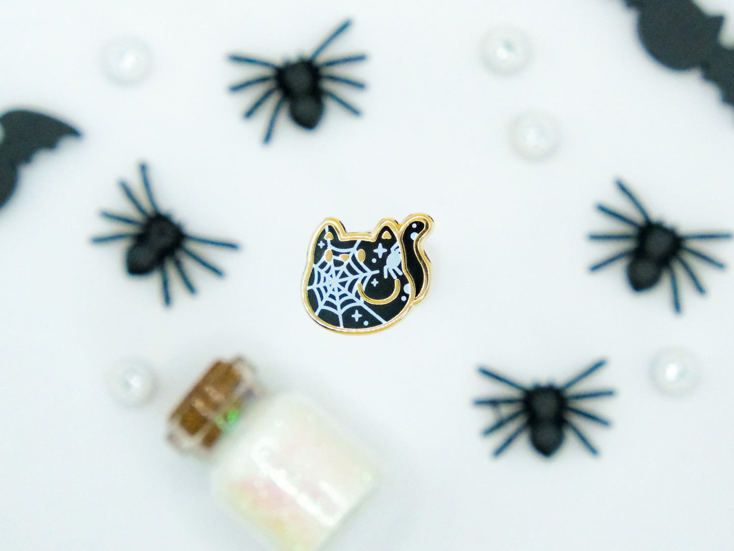 Mini Pins Chat Toile d'Araignée - Tinycats