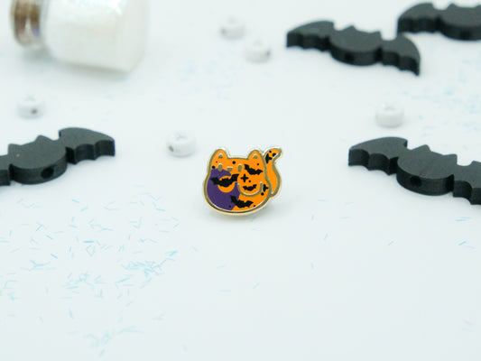 Mini Pins Chat Orange et Chauves-souris - Tinycats