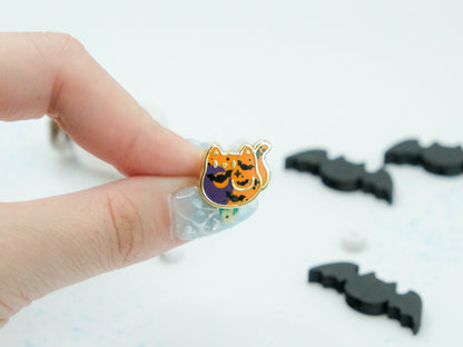 Mini Pins Chat Orange et Chauves-souris - Tinycats