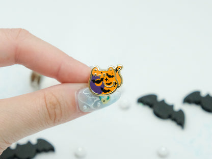 Mini Pins Chat Orange et Chauves-souris - Tinycats
