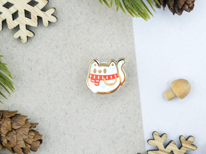 Snowy Scarf Cat Enamel Pin - Teeny Tinycats Christmas