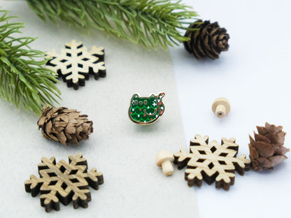 Christmas Tree Cat Enamel Pin - Teeny Tinycats