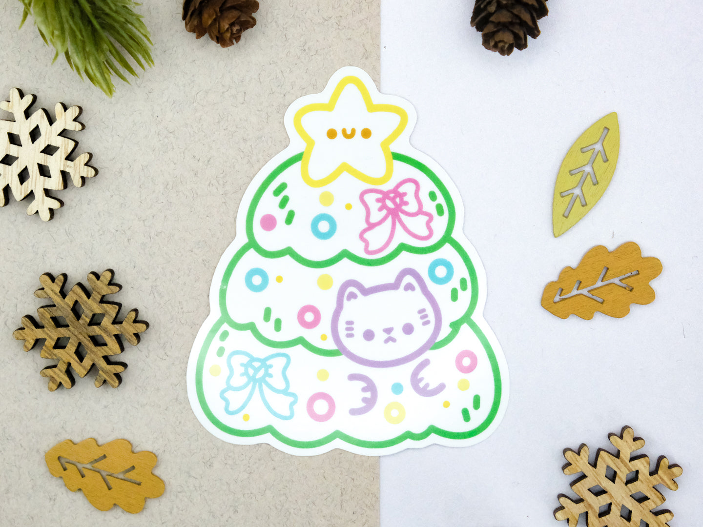 Cute Star Christmas Tree Sticker