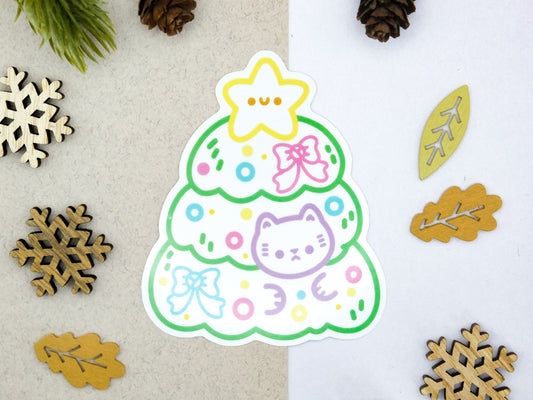 Cute Star Christmas Tree Sticker