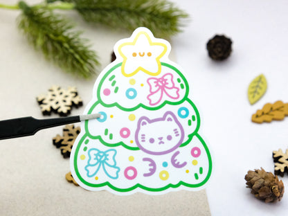Cute Star Christmas Tree Sticker