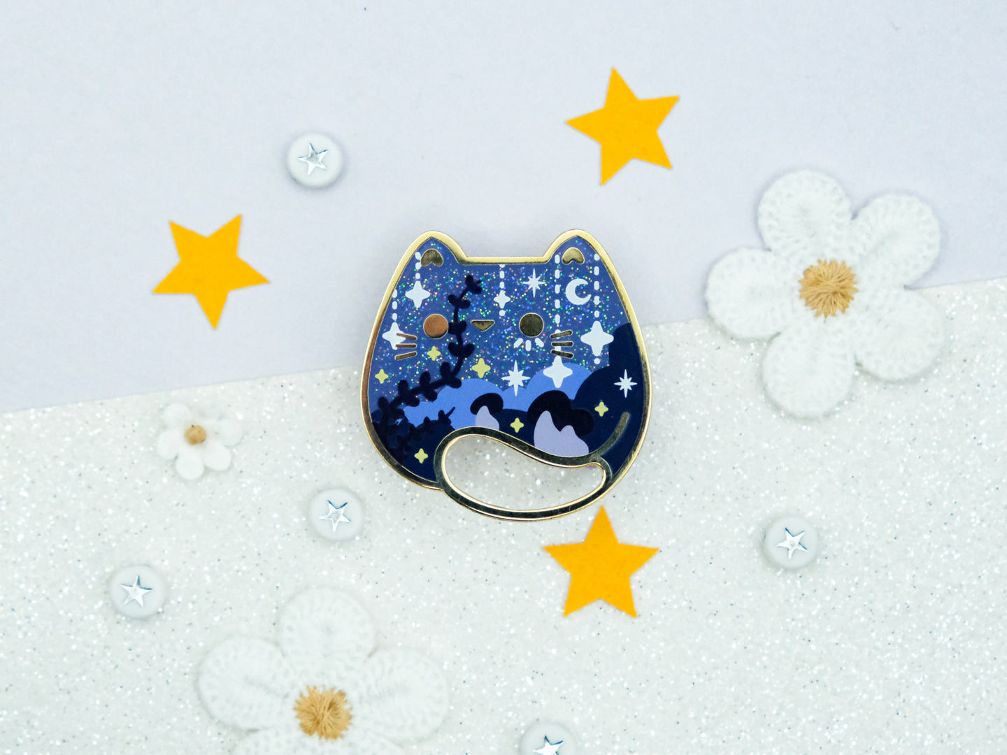 Pins Chat des Bois Enchantés au Crépuscule - Charm-ing Collection