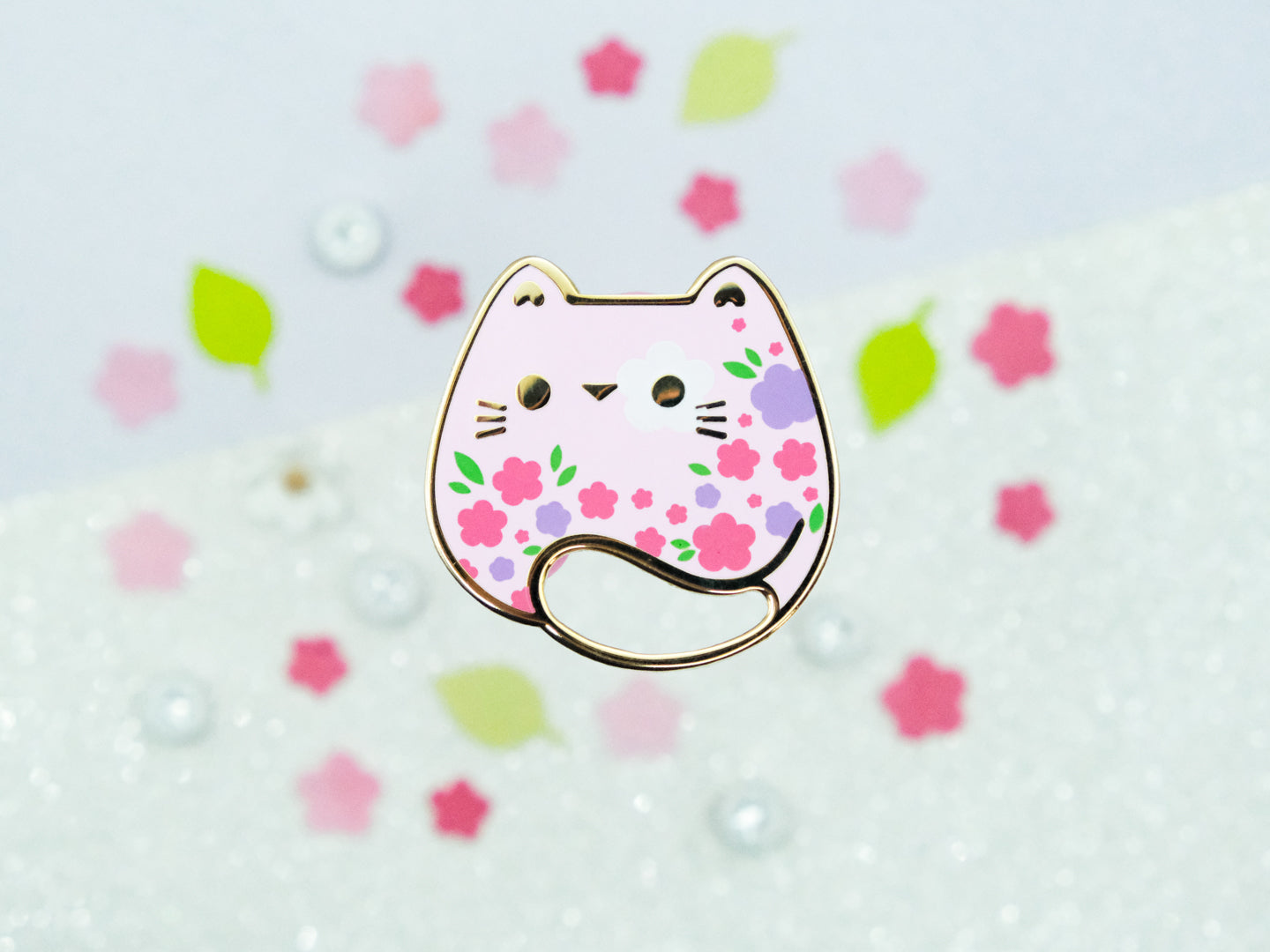 Pins Chat Fleurs de Printemps - Charm-ing Collection