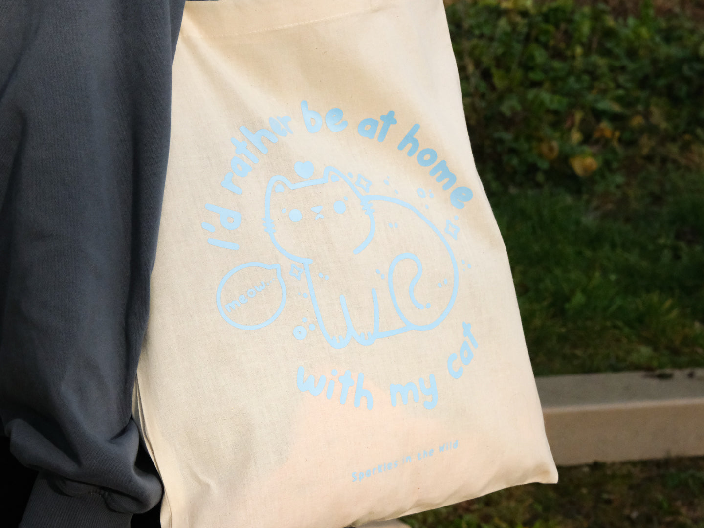 Tote-Bag I'd Rather Be at Home With my Cat 