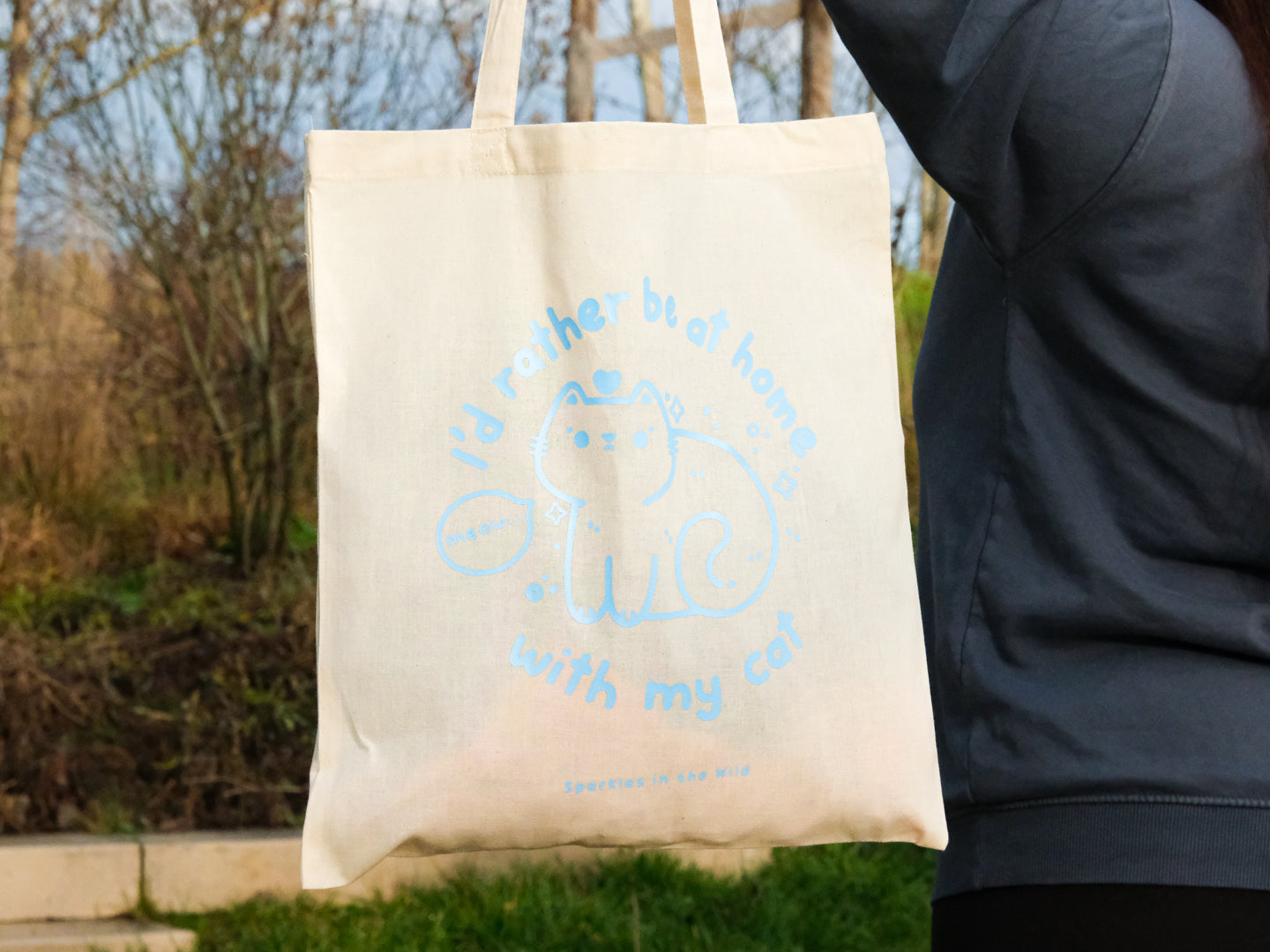 Tote-Bag I'd Rather Be at Home With my Cat 