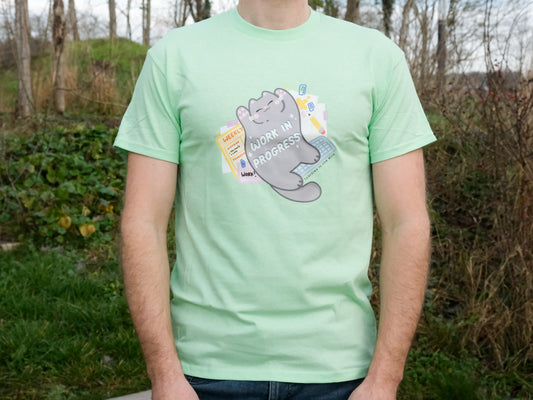 T-shirt Chat Gris Work in Progress