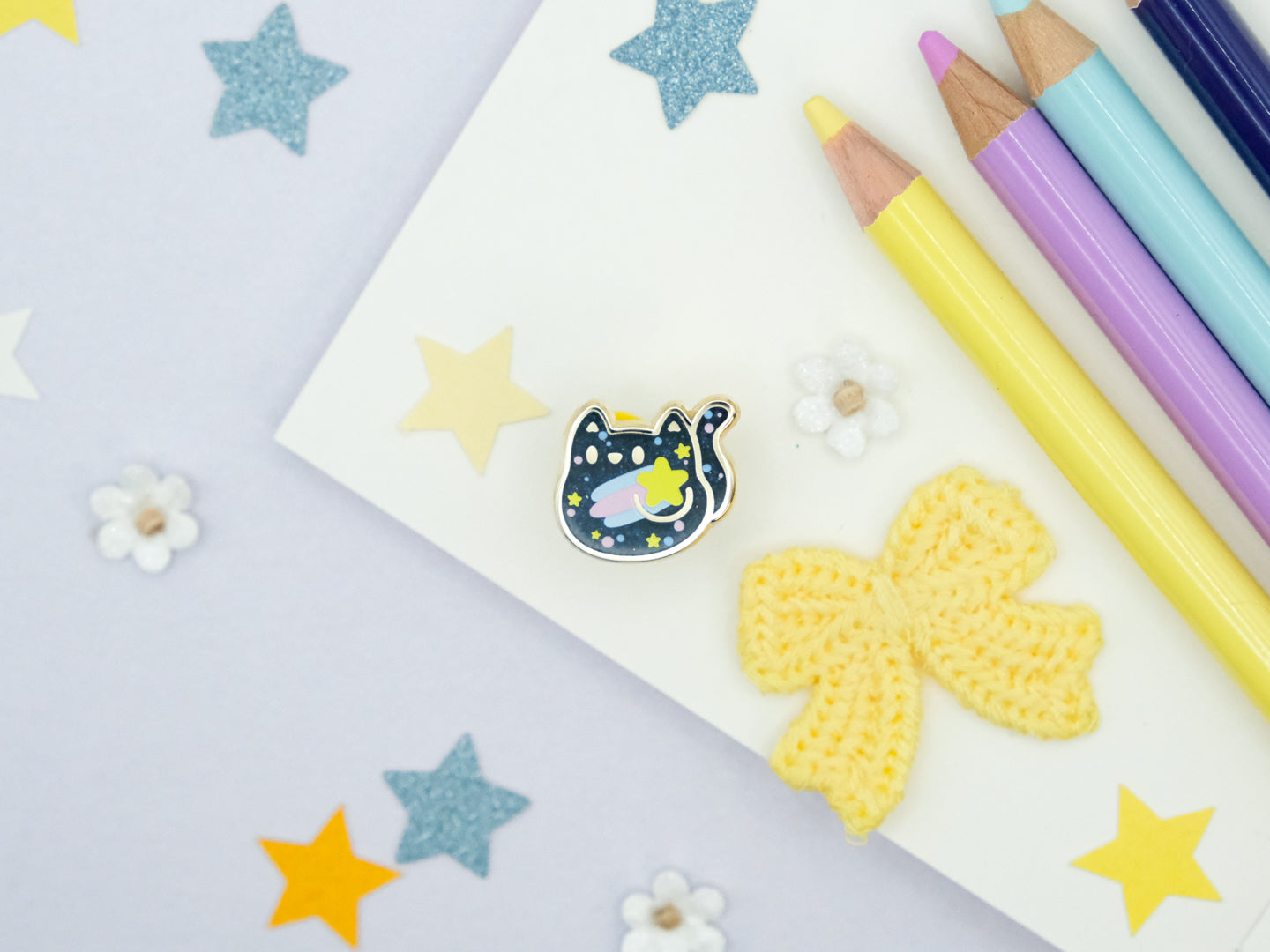 Shooting Star Cat Enamel Pin - Tinycats