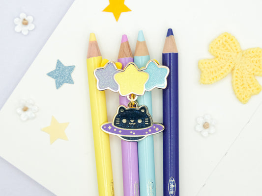 Space Cat Charm Enamel Pin