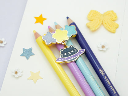 Space Cat Charm Enamel Pin