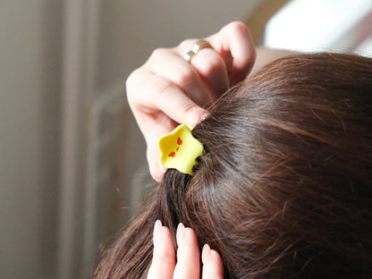 Mini Yellow Angry Star Hair Claw Clip