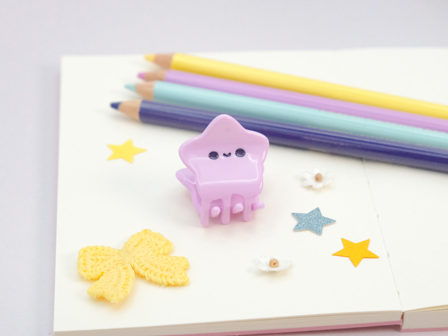 Mini Pince à Cheveux Étoile Violette Joyeuse