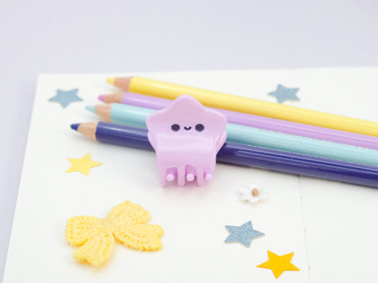 Mini Purple Happy Star Hair Claw Clip