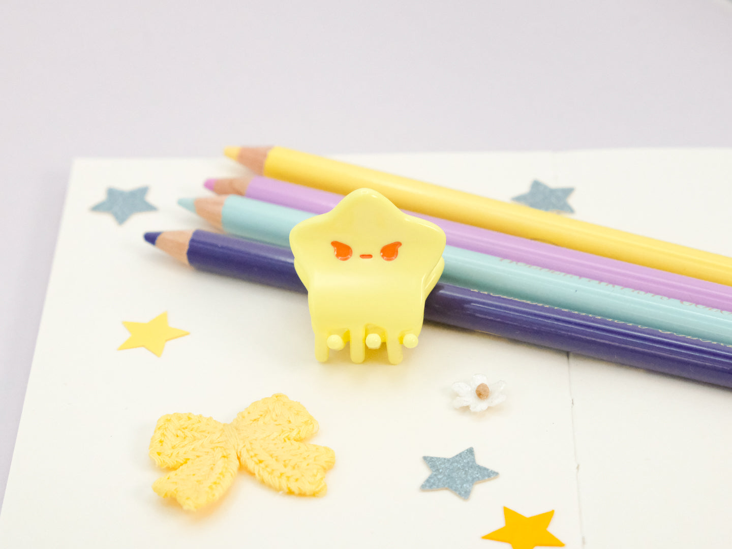 Mini Yellow Angry Star Hair Claw Clip