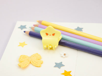 Mini Yellow Angry Star Hair Claw Clip