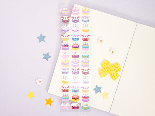 Birthday Cakes Glitter Deco Sticker Sheet