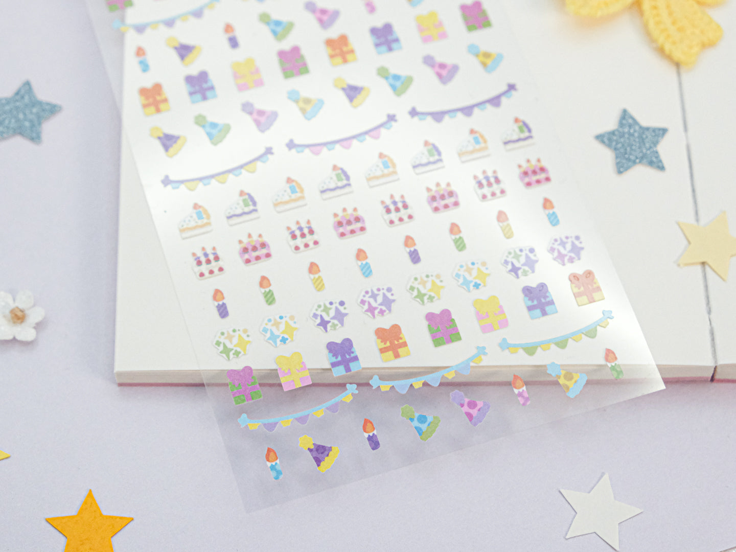 Birthday Party Glitter Deco Sticker Sheet