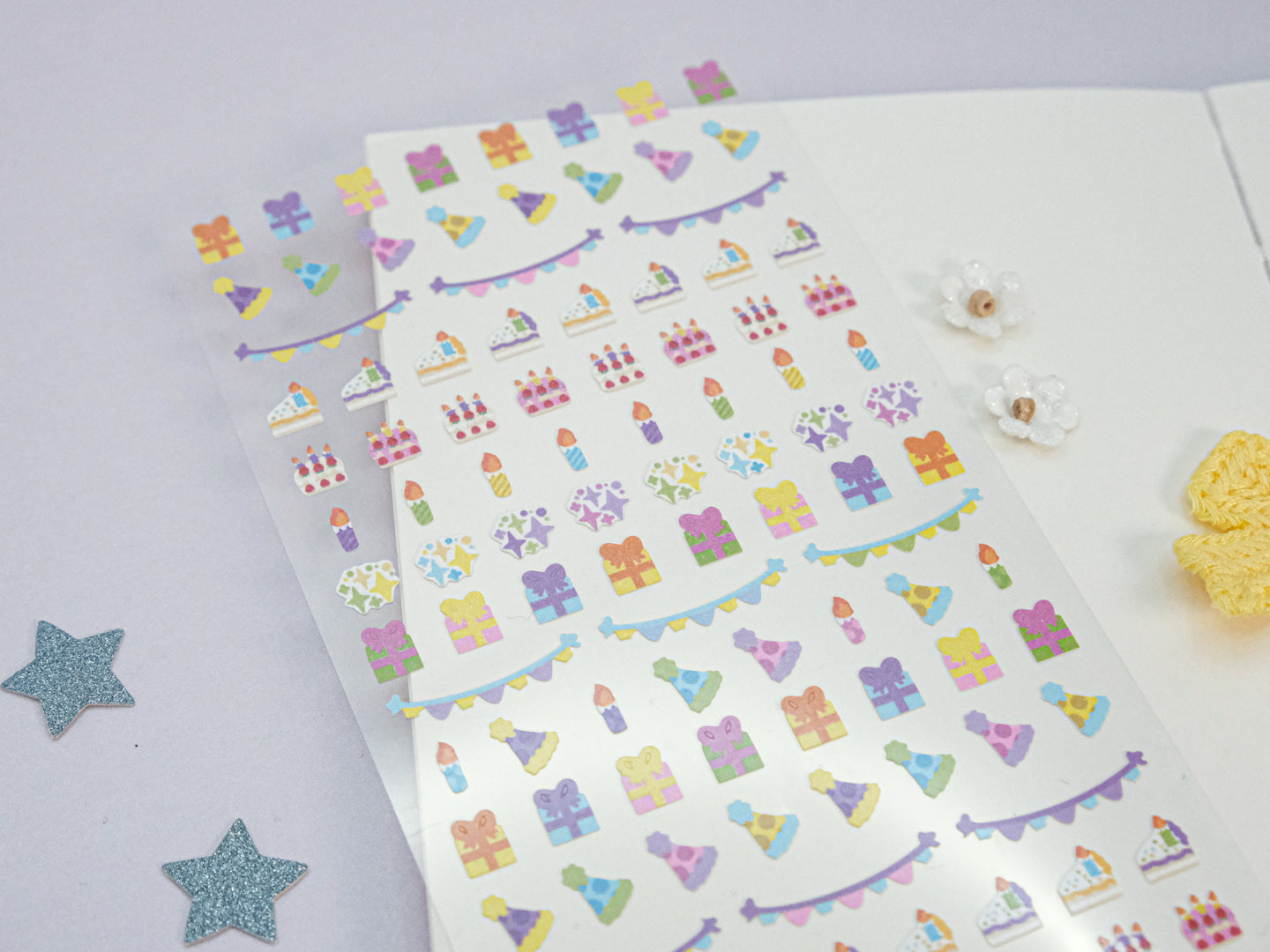 Birthday Party Glitter Deco Sticker Sheet