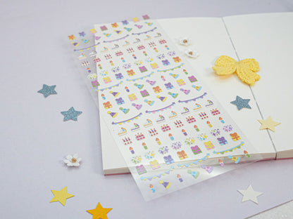 Birthday Party Glitter Deco Sticker Sheet